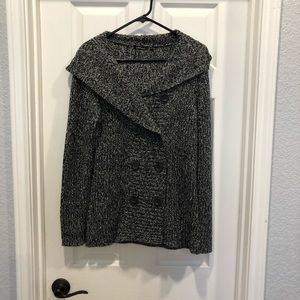 Black and white knit sweater